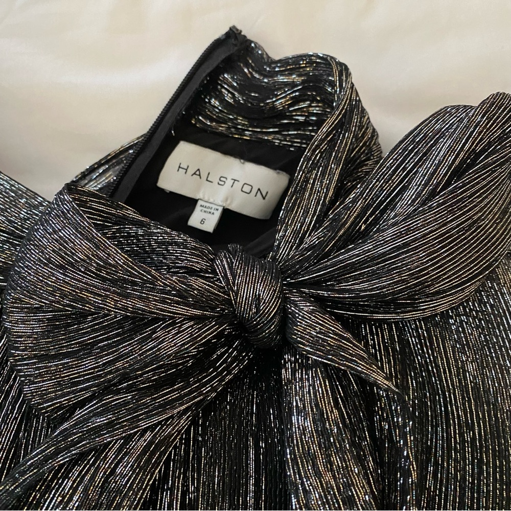Halston Ophelia Lurex Chiffon Dress Size 6